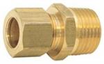 BRASS MALE CONNECTOR 1/4 TUBE 1/4 PIPE THREAD