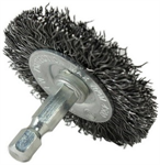 2^^ Crimped Wire Brush on 1/4^^ Hex Shaft .012 Coa