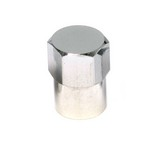 Xtra Seal L/S Chr. Hex Valve Cap w/Seal 100pc