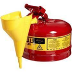 Justrite 2.5gal Safety Gas Can w/funnel